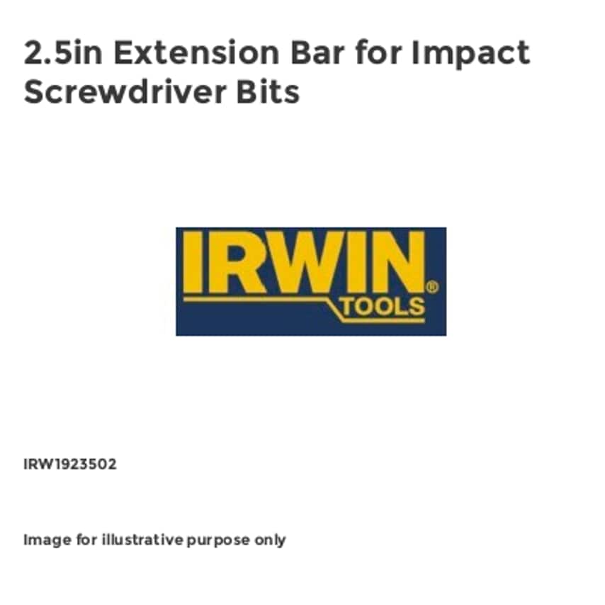 2.5in Extension Bar for Impact Screwdriver Bits IRW1923502