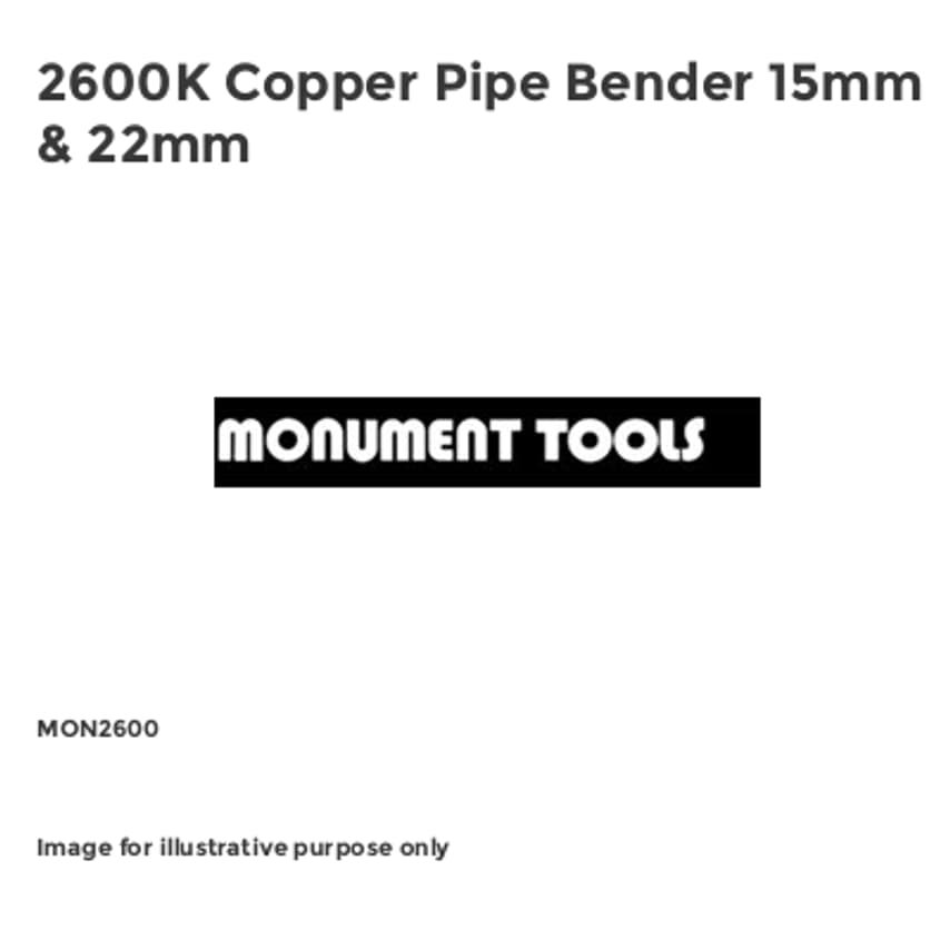 2600K Copper Pipe Bender 15mm & 22mm