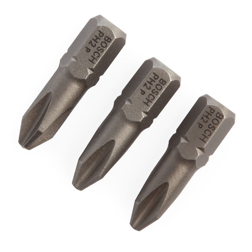 2607001511 Extra Hard PH2 Screwdriver Bits 25mm (Pack of 3)