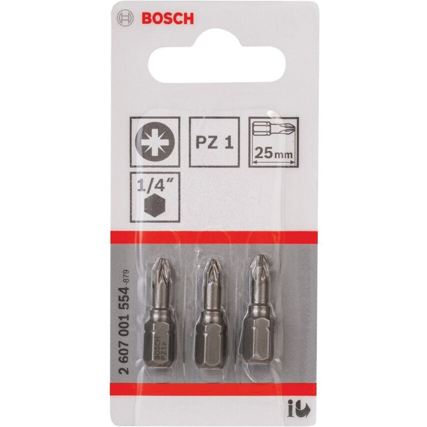 2607001554 PZ1 3 Piece Extra Hard 25mm Driver Bits