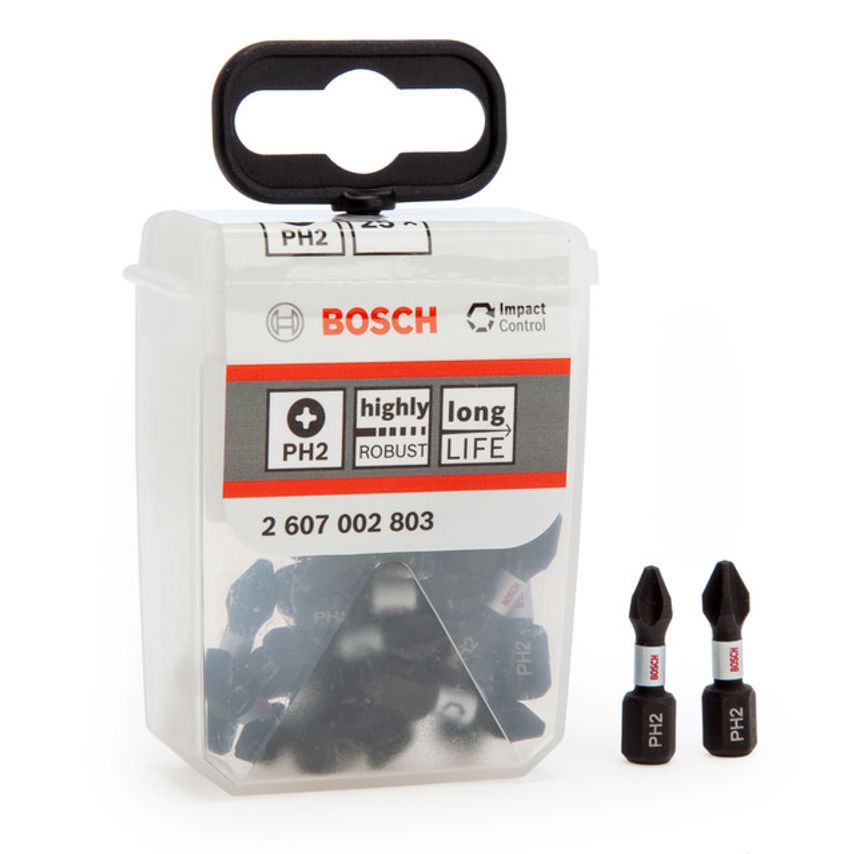 2607002803 PH2 Impact Control Screwdriver Bits, Pack of 25