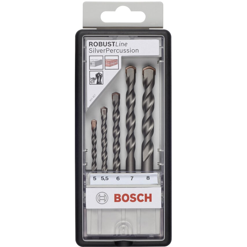 2607010526 Robust Line Concrete Drill Bit Set Silver Percussion - 5 Pieces