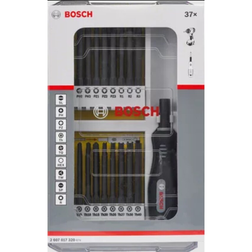 2607017320 37 Piece Pro Sdb Security Bit Set comes with Handle