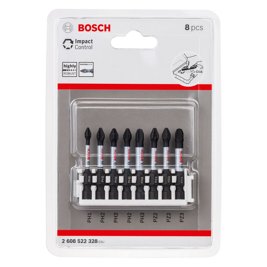 2608522328 Impact Control Screwdriver Bit Set 50mm (8 Piece)