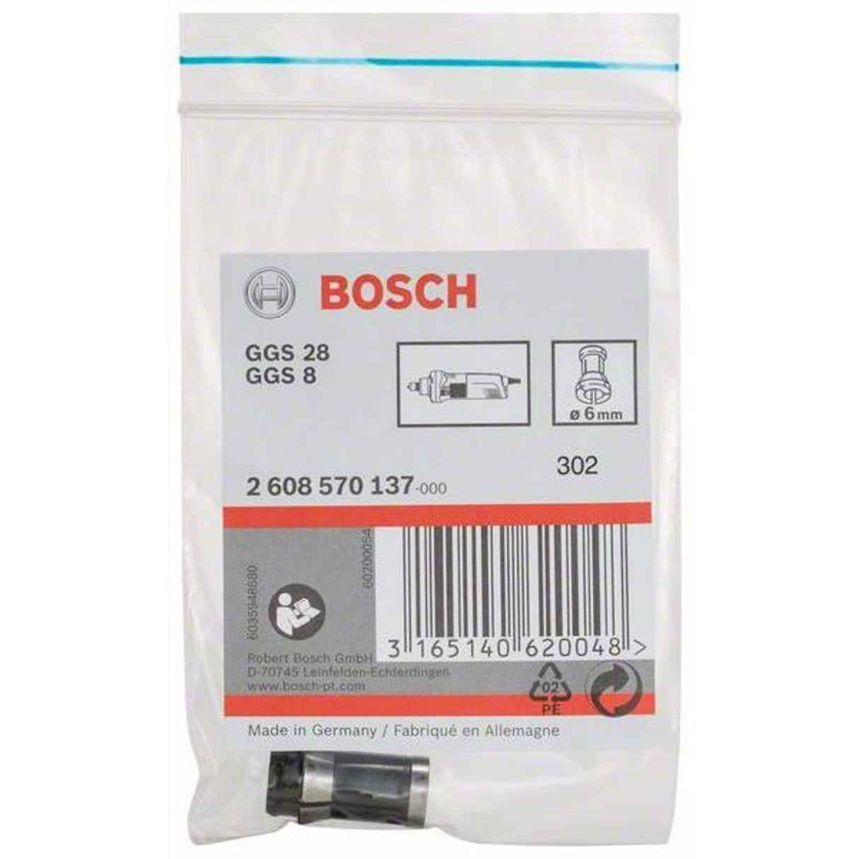 2608570137 6mm Collet with Locking Nut