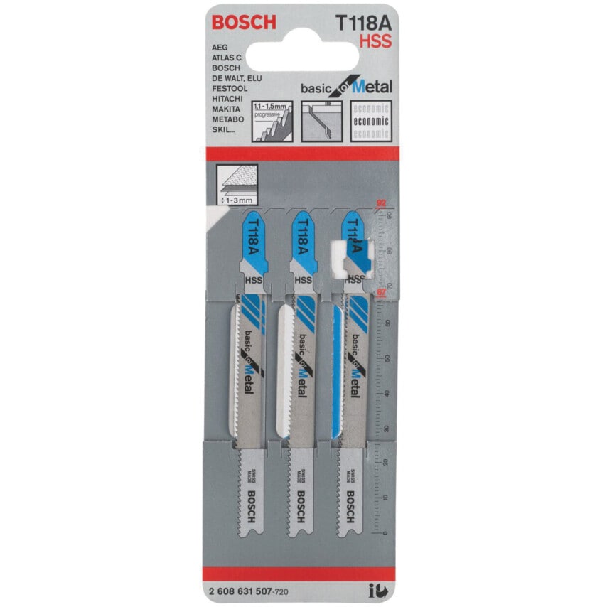 2608631507 T118A, Pack of 3 Jigsaw Blades