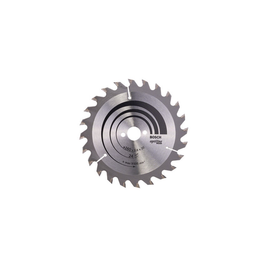 2608640596 - Optiline Wood 24T Circular Saw Blade 160mm x 2.6 x 20mm