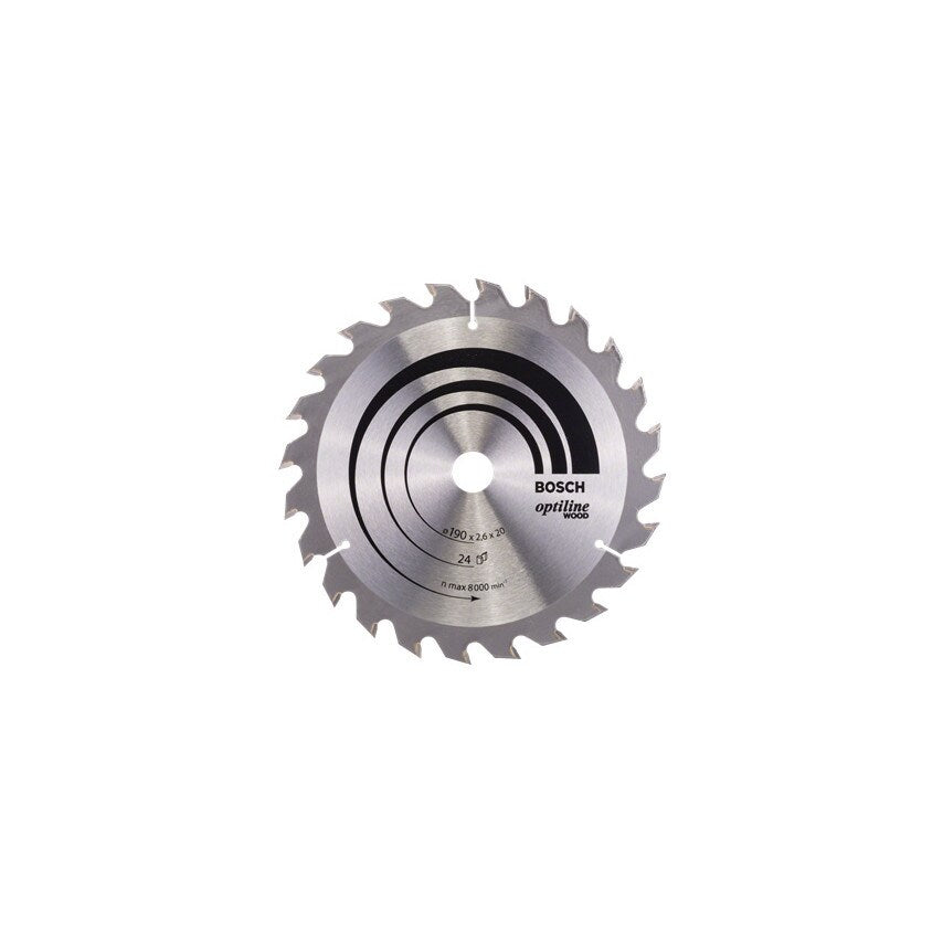 2608640612 Optiline Wood 24T Circular Saw Blade 190mm x 2.6 x 20mm