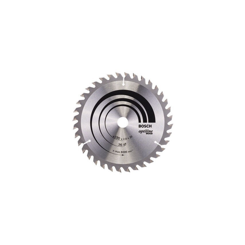 2608640613 Optiline Wood 36T Circular Saw Blade 190mm x 2.6 x 20mm