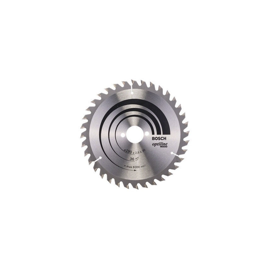 2608640616 Optiline Wood 36T Circular Saw Blade 190mm x 2.6 x 30mm