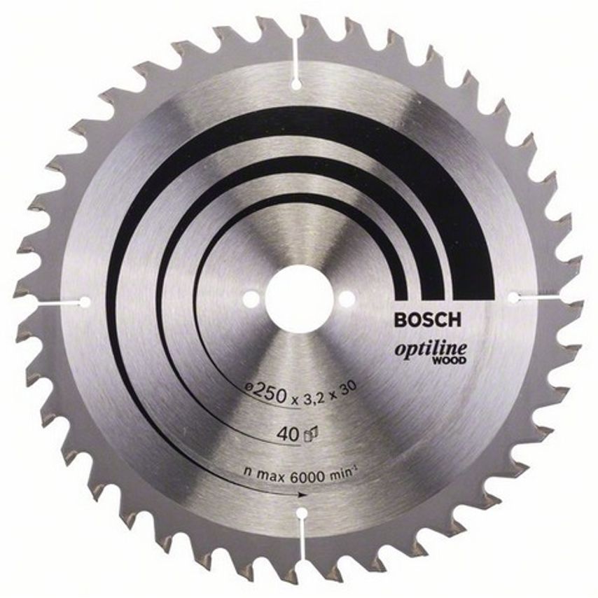 2608640670 Optiline Wood 250 x 30mm Circular Saw Blade 40T