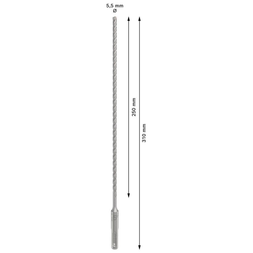 2608836610 SDS+ 5X Masonry Drill Bit 5.5 x 250 x 310mm