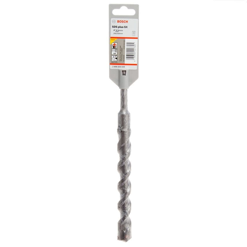 2608836644 SDS+ 5X Hammer Drill Bit 22mm x 200mm x 250mm