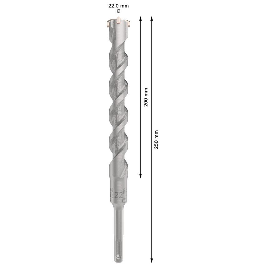 2608836644 SDS+ 5X Hammer Drill Bit 22mm x 200mm x 250mm