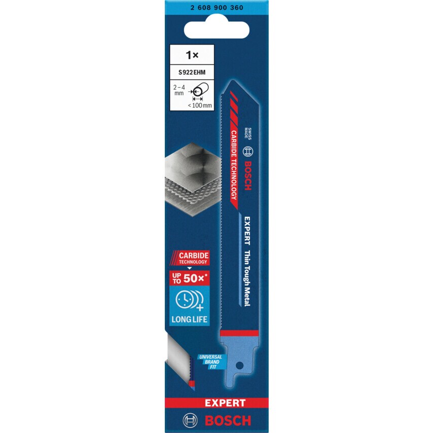 2608900360 Expert Thin Tough Metal S 922 Ehm Reciprocating Saw Blade