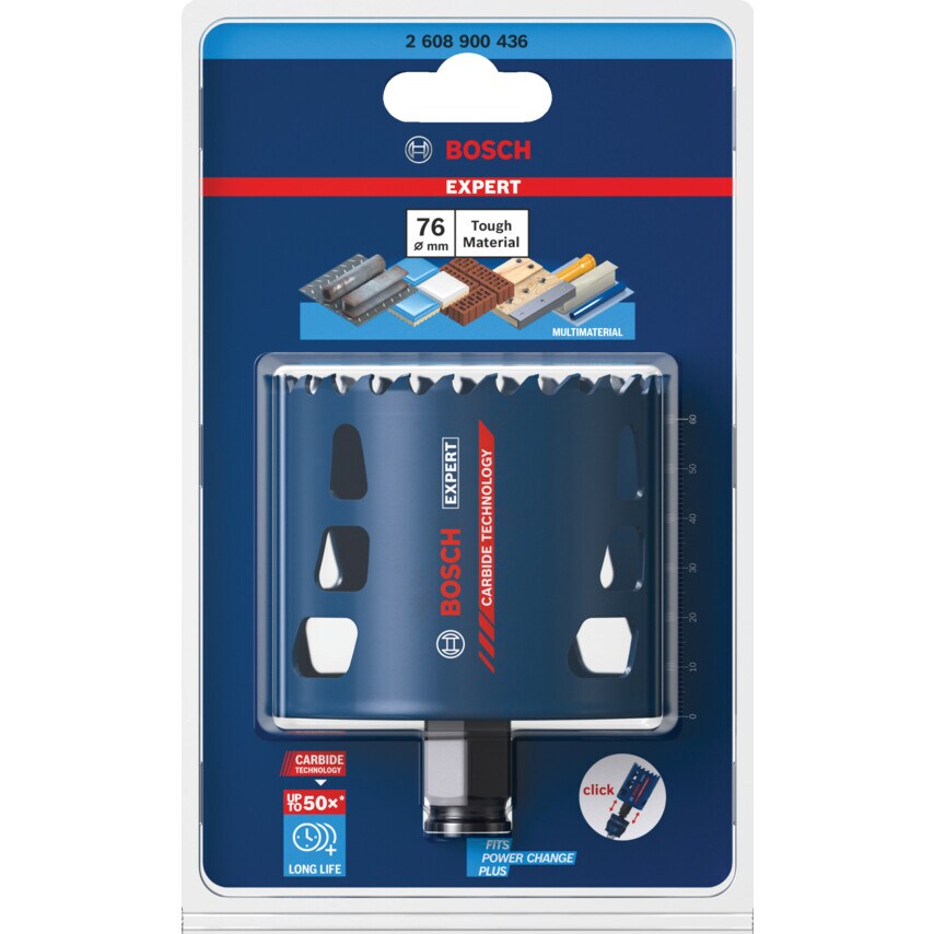 2608900436 Expert Tough Material Hole Saw 76 X 60 mm