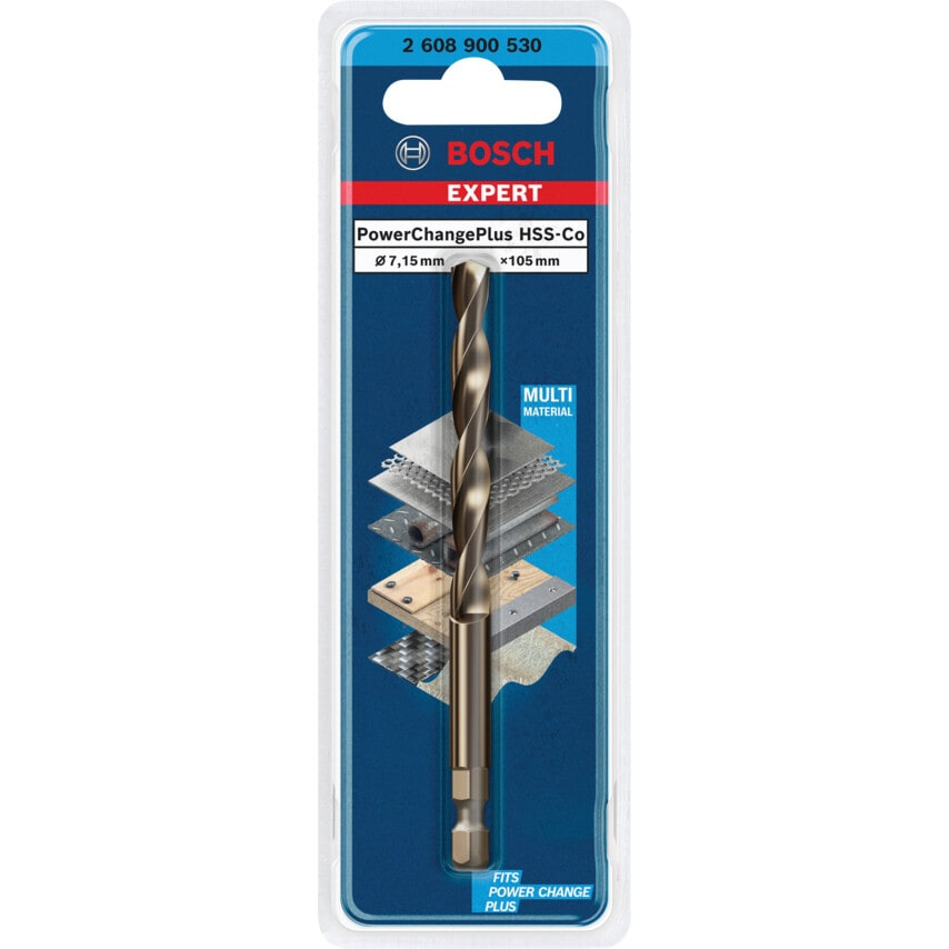 2608900530 Expert Pilot Drill HSS CO 7.15X105MM for Power Adapter