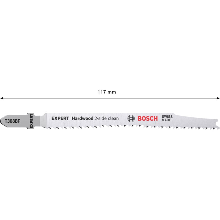 2608900545 Expert Hardwood Clean T308BF Jigsaw Blades (PK-25)