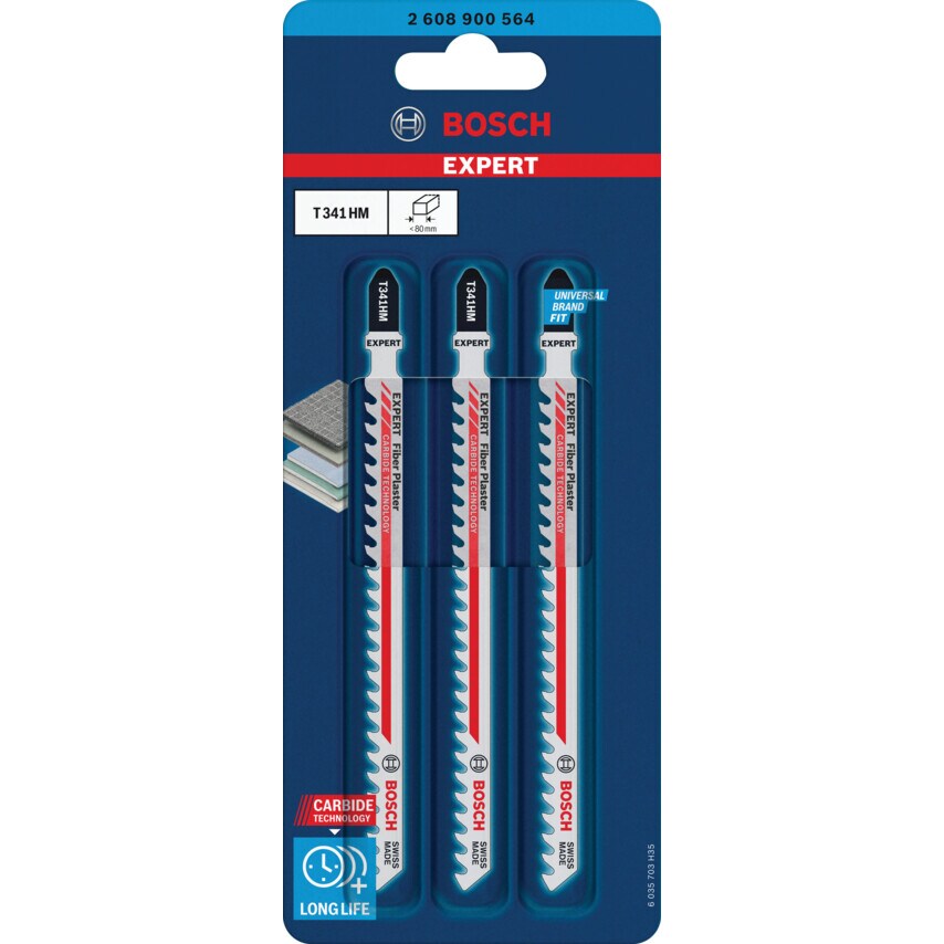 2608900564 Expert Fiber Plaster T341HM Jigsaw Blades (PK-3)