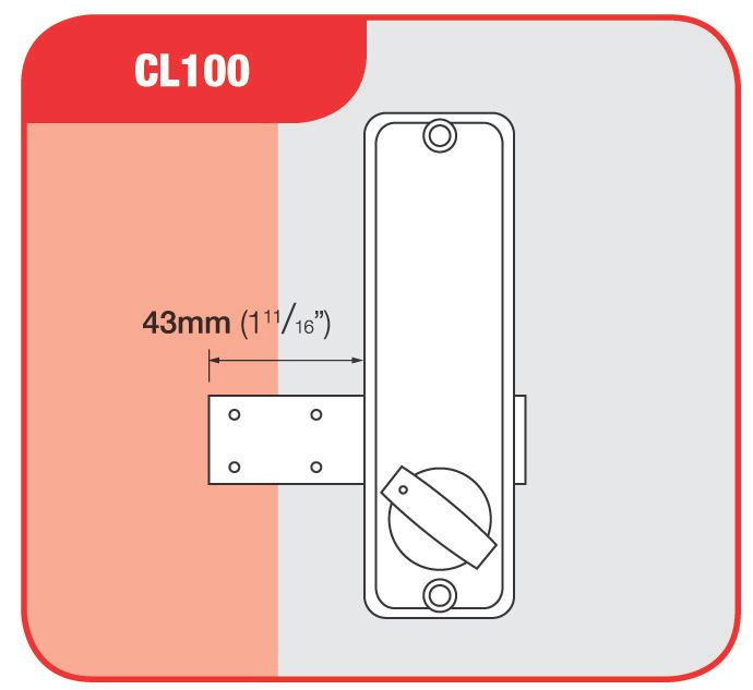 Codelocks Mechanical Medium Duty Push-Button Lock Surface Deadbolt  35mm