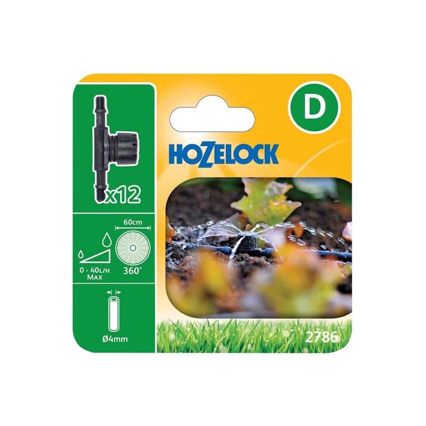 2786 In Line Adjustable Mini Sprinkler 4mm (Pack 12) HOZ27860012