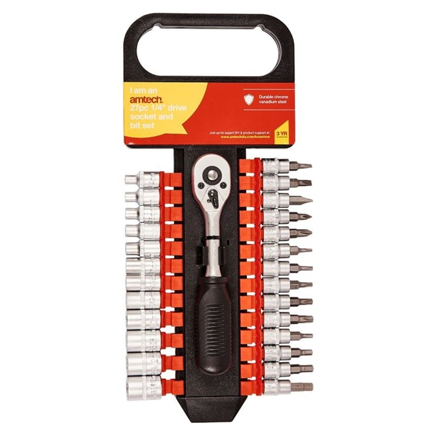 27 Piece 1/4" Drive Socket and Bit Set