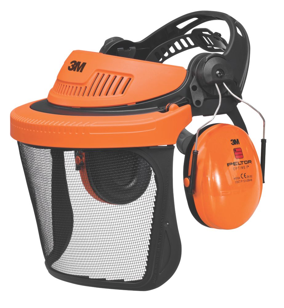 3M Peltor G500 Forestry Combination with Ear Defenders & Visor Black/Orange