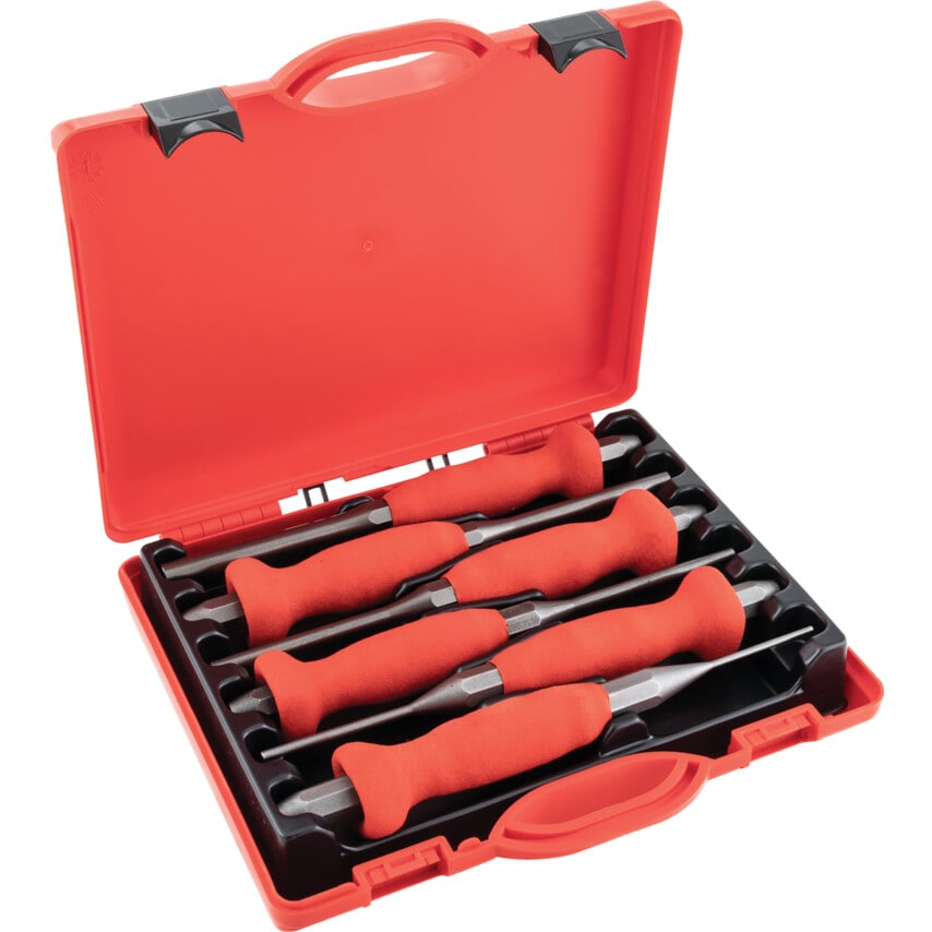 2-8mm Parallel Pin Punch Set Cushion Grip (6 Piece)