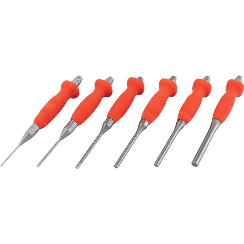 2-8mm Parallel Pin Punch Set Cushion Grip (6 Piece)
