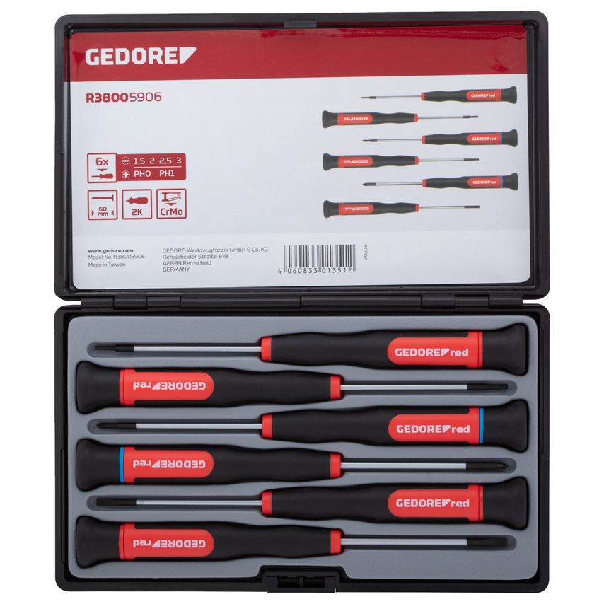 2C-electron.screwdriver set PH+SL 6pcs