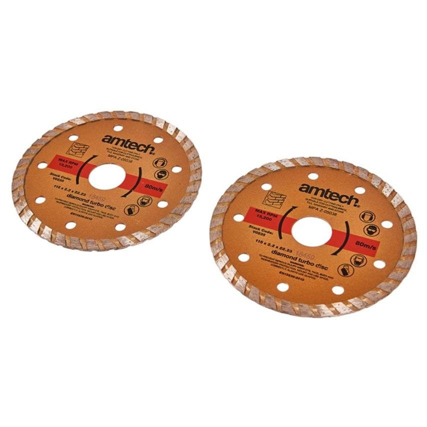 2 Piece 115mm (4.5") Diamond Cutting Disc