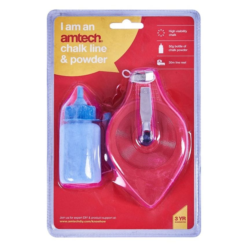 2 Piece 30m (100ft) Chalk Line Kit
