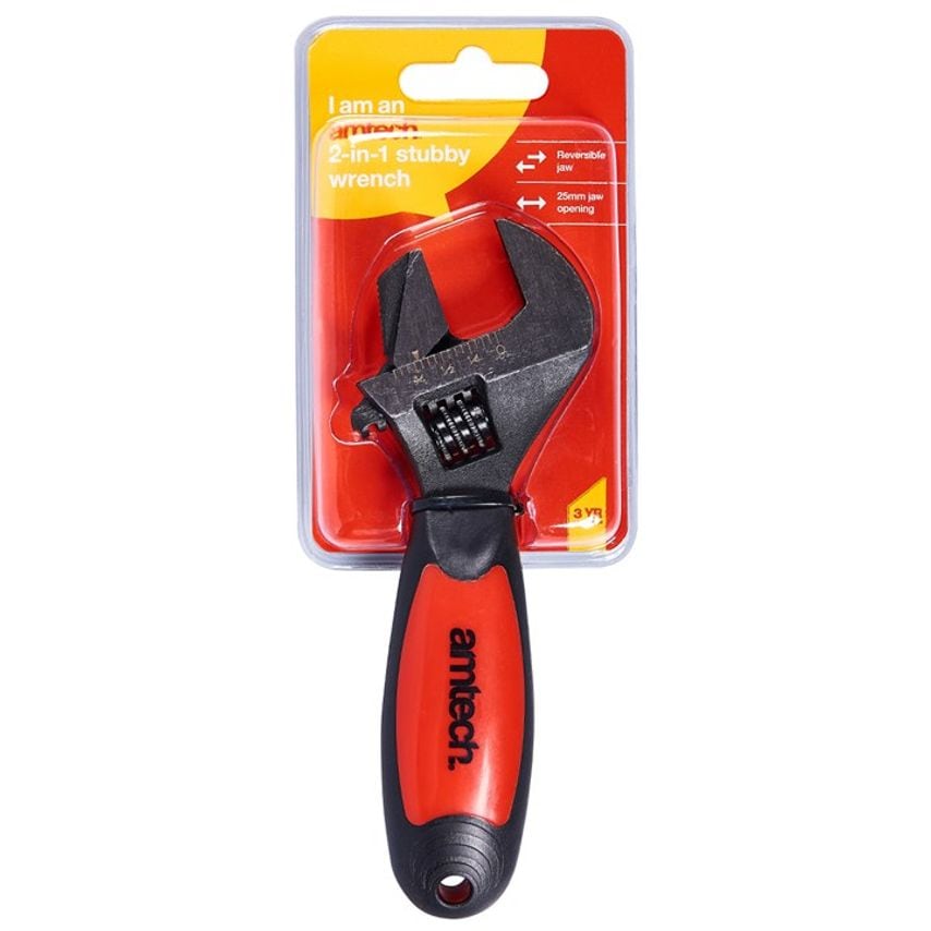 2-in-1 Stubby Pipe Wrench/Adjustable Wrench