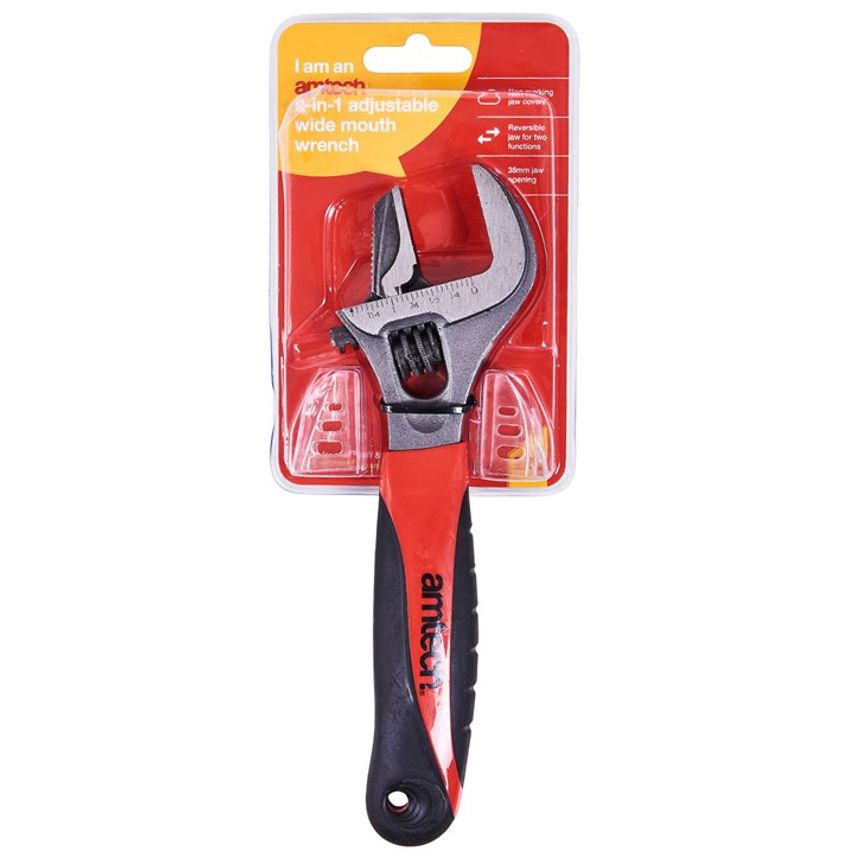 2-in-1 Wide Mouth Pipe Wrench/Adjustable Wrench