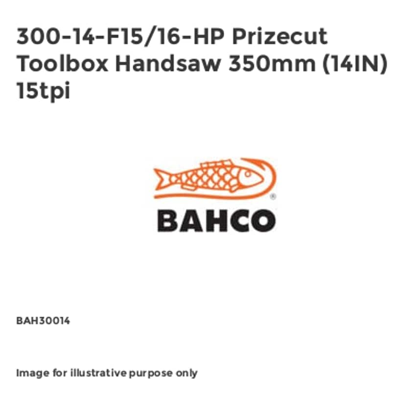 300-14-F15/16-HP Prizecut Toolbox Handsaw 350mm (14IN) 15tpi BAH30014
