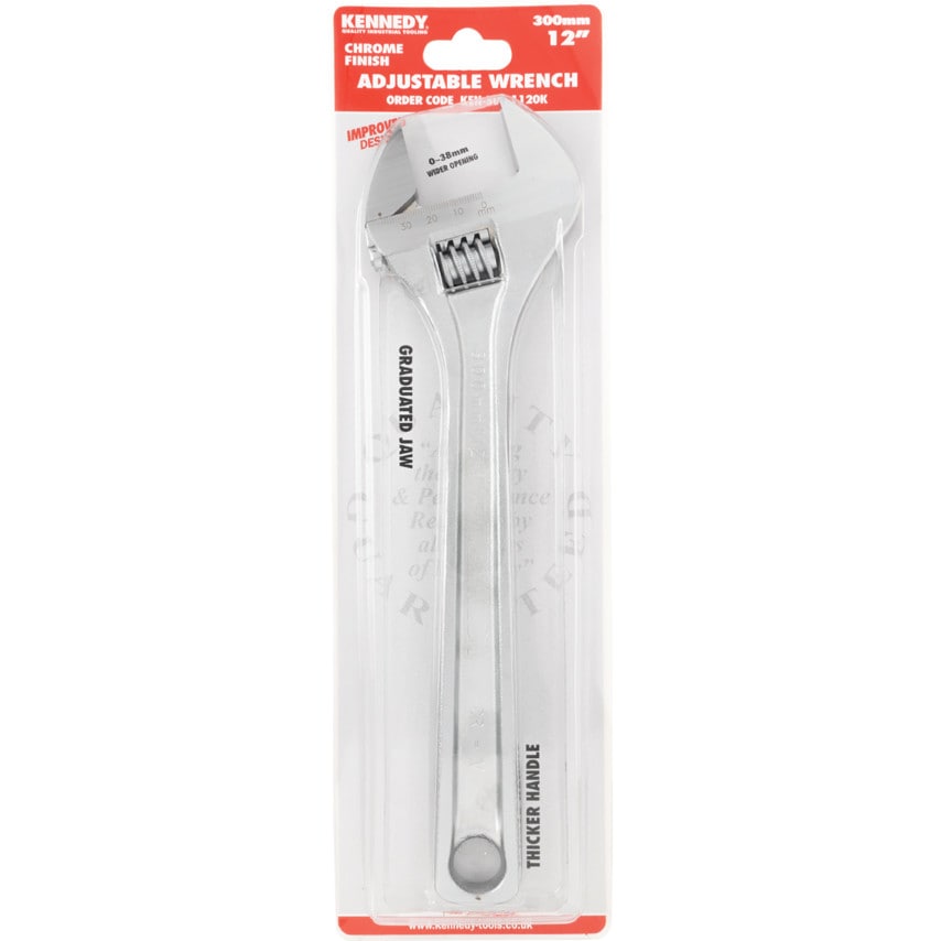 300mm/12" Chromed Finish Adjustable Wrench