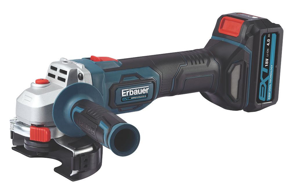 Erbauer EAG18-Li 18V 1 x 4.0Ah Li-Ion EXT 4 1/2" Brushless Cordless Angle Grinder