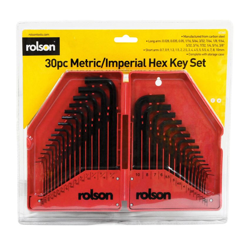 30pc Hex Key Set mm/imp