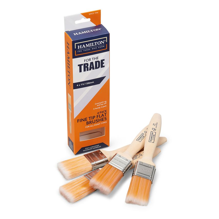 3100104-15 For The Trade Flat Brush 1 1/2" Pack of 4