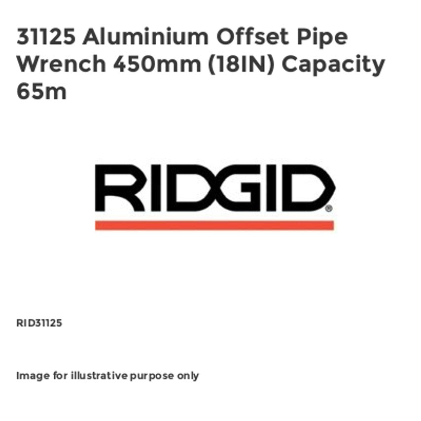 31125 Aluminium Offset Pipe Wrench 450mm (18IN) Capacity 65m