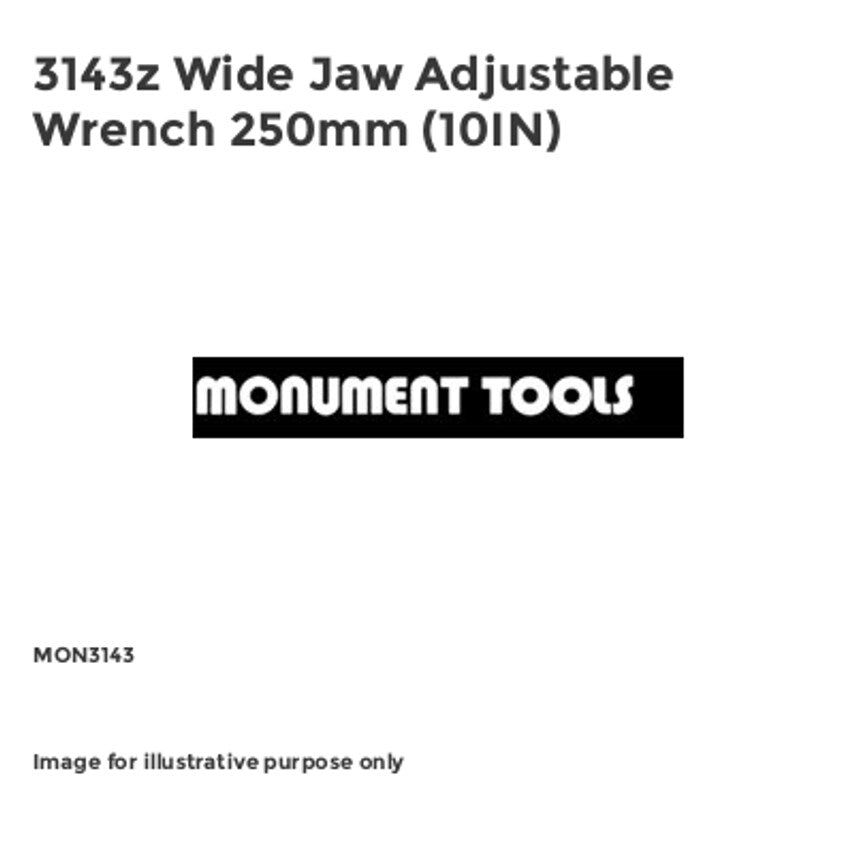 3143z Wide Jaw Adjustable Wrench 250mm (10IN) MON3143