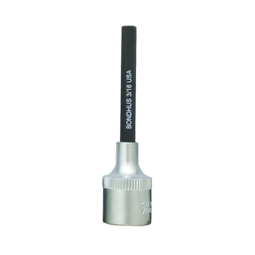 3/16" Hex 2" Inhex Socket Bit + Hex Socket, 3/16", 43210