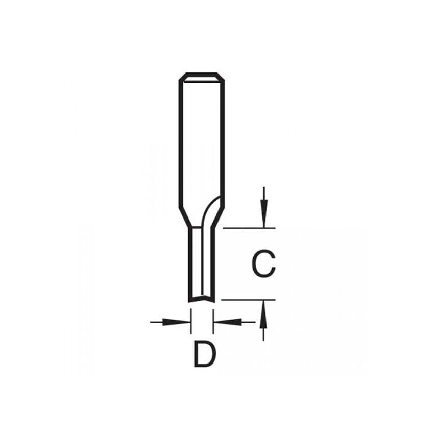 3/1 x 1/4 TCT Two Flute Cutter 5.0 x 16mm TRE3114TC