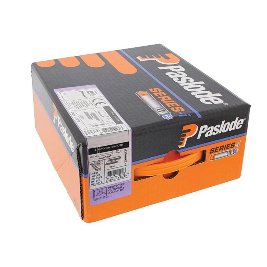 3.1 x 90mm IM360 Smooth Nails Galv-Plus Finish Box of 2200 + 2 Fuel Cells PAS141070