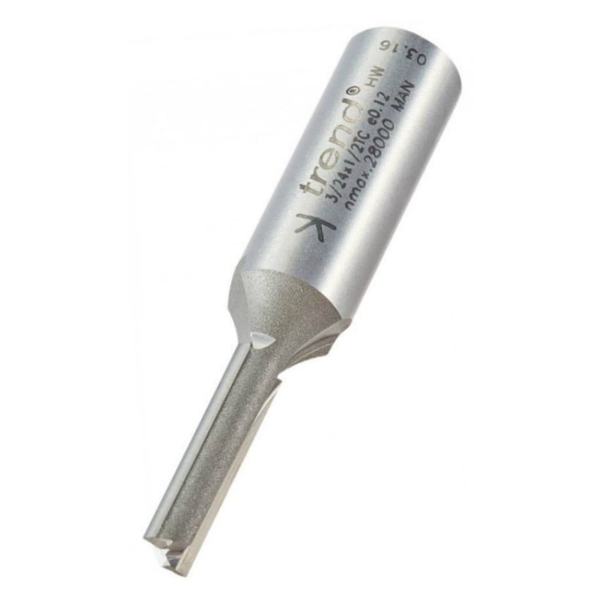 3/24 1/2" TC Two Flute Straight Cutter 6.0mm