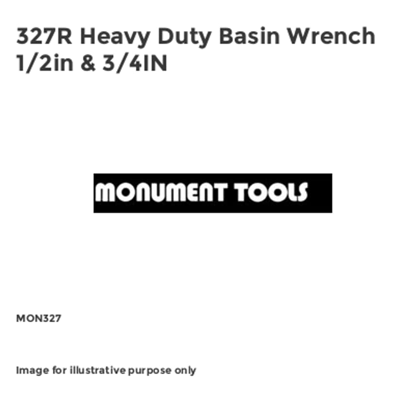 327R Heavy Duty Basin Wrench 1/2in & 3/4IN