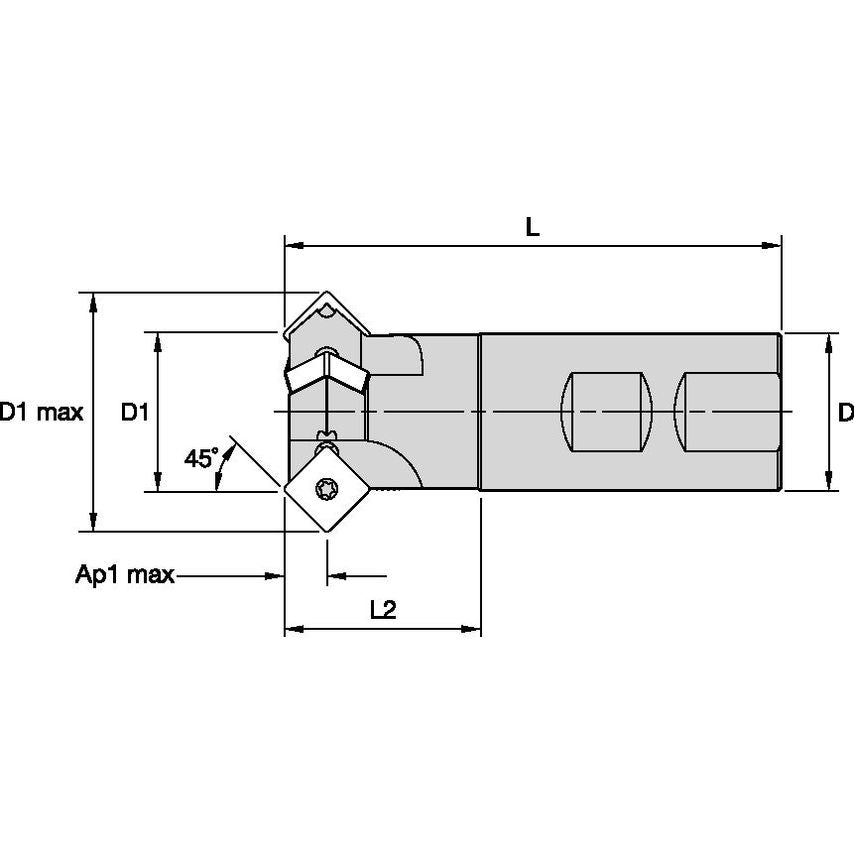 32D3R038B32SSP12 Facing Mills 45 SP..1204 D=32