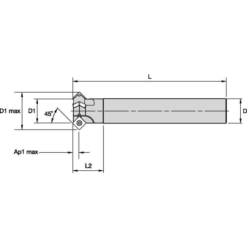 32D3R138A32SSP12 Facing Mills 45 Shank D=32 Z=