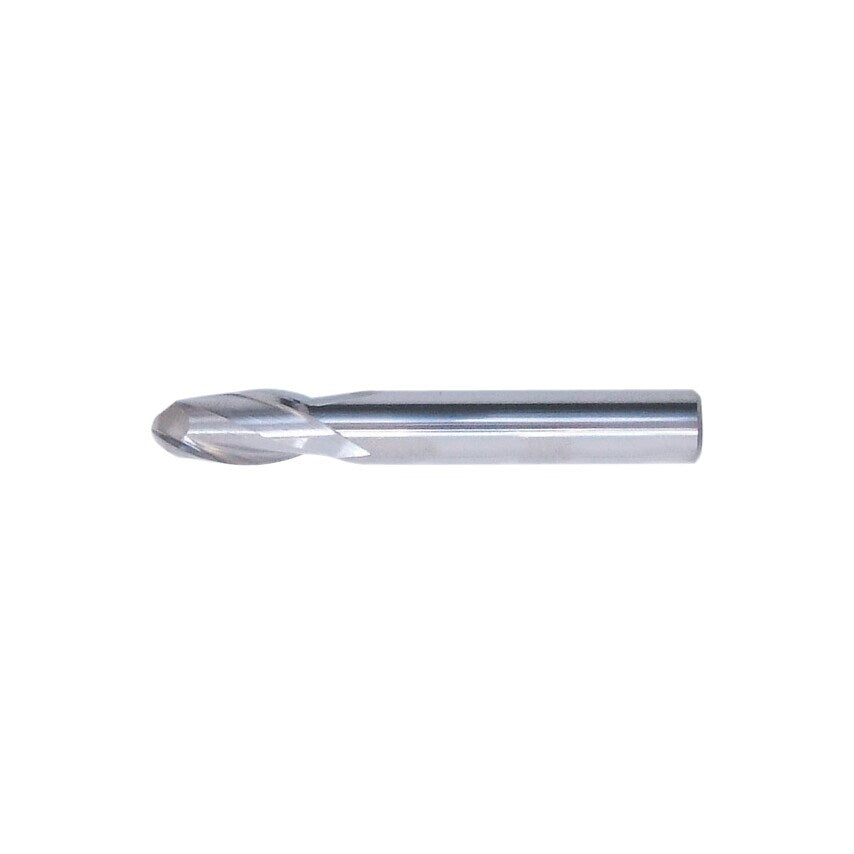 3/32" Carbide Plain Shank 2 Flute Ball Nosed Slot Drills - Regular Series