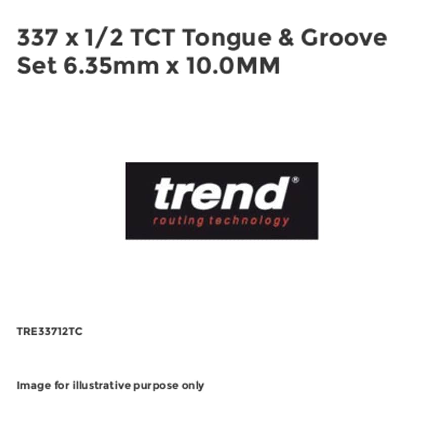337 x 1/2 TCT Tongue & Groove Set 6.35mm x 10.0MM